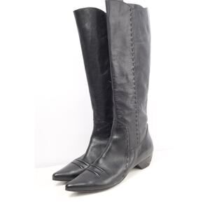 JOHN FLUEVOG Britney Black Leather Knee High Western Cowgirl Boots Size 10.5